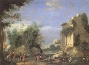 Napoletano, Filippo Landscape with Ruins and Figures (mk05) china oil painting image